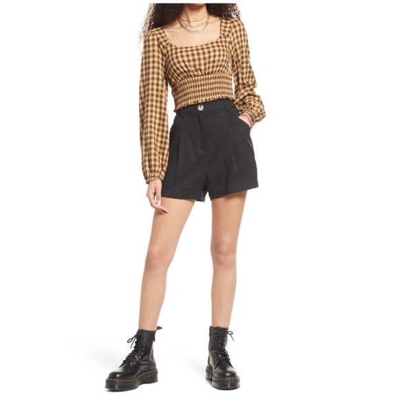 B.P. Nordstrom Plaid Crop Long Sleeve Top | NWT | Size 1X - Picture 3 of 10